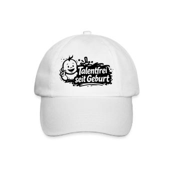 Talentfrei seit Geburt - Baseballkappe - Weiß/Weiß - Vorne