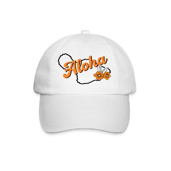 Maui Aloha, Tropical Island Shirt - Baseball Cap - white/white - Front