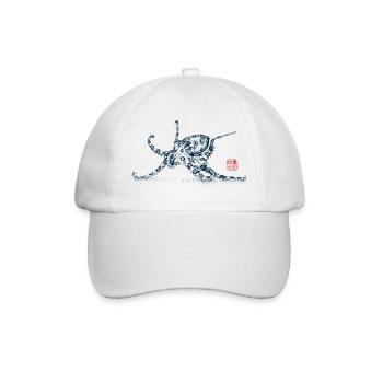 Oktopus mit Kanji Stamp - Baseballkappe - Weiß/Weiß - Vorne