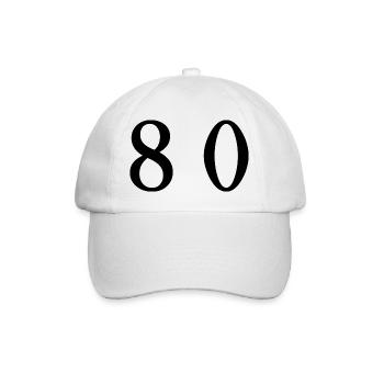 80. 80 JAHRE. 80. JUBILÄUM. 80-JAHRES-JUBILÄUM. - Baseballkappe - Weiß/Weiß - Vorne