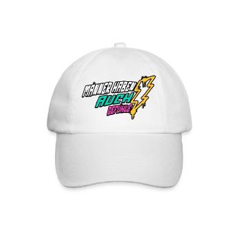 Retro-Blitz-Design Lustige Sprüche - Männergefühle - Baseballkappe - Weiß/Weiß - Vorne