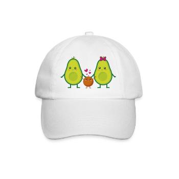 Familie Avocado - Baseballkappe - Weiß/Weiß - Vorne
