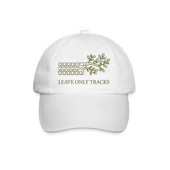 Leave Only Tracks Tree Tire Tread Art - Baseball Cap - white/white - Front