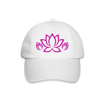 Autocollant de chemise de méditation de yogis avec symbole de fleur de lotus - Casquette classique - blanc/blanc - Devant