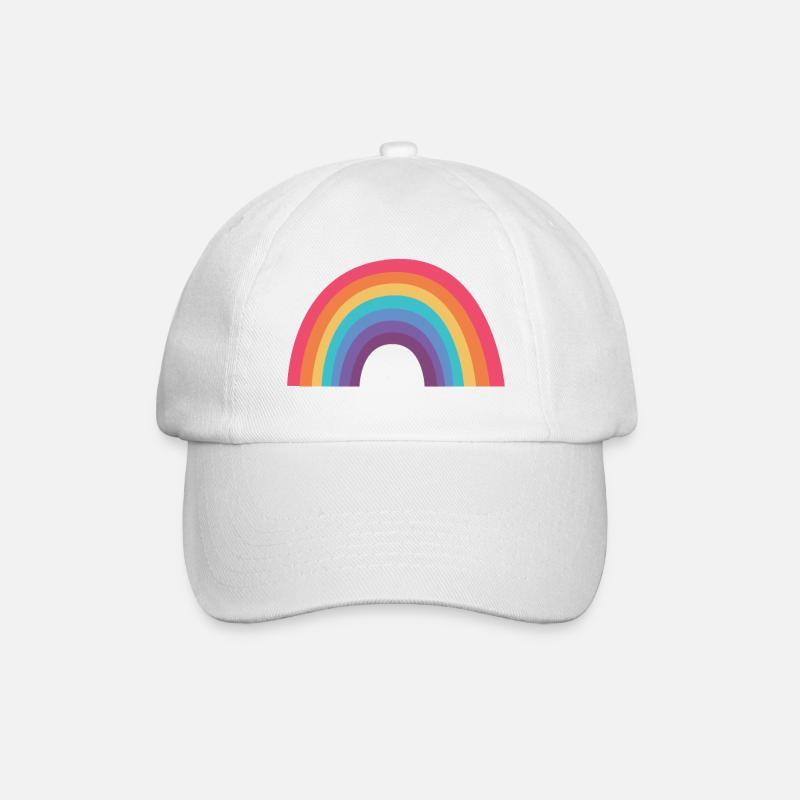 Regenbogenbogen - Baseballkappe - Weiß/Weiß