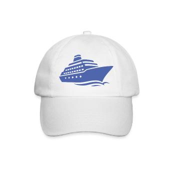 Minimalist Cruise Ship Silhouette Vacation - Baseball Cap - white/white - Front