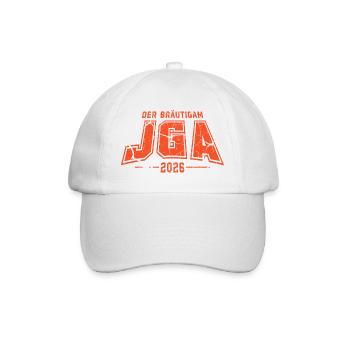Der Bräutigam 2026 Junggesellenabschied - Baseballkappe - Weiß/Weiß - Vorne