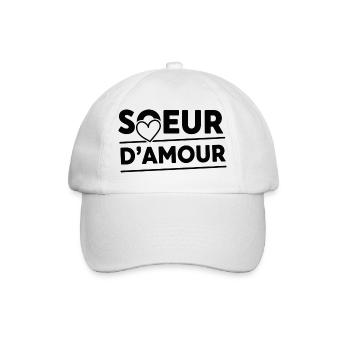 Soeur d’amour - cadeau pour soeur - Casquette classique - blanc/blanc - Devant