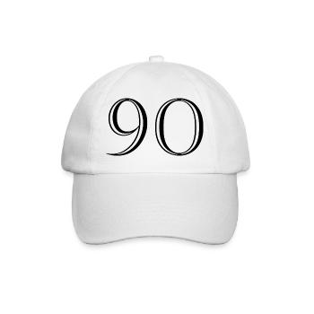 90. 90 ANS. 90e ANNIVERSAIRE. ANNIVERSAIRE 90 ANS. - Casquette classique - blanc/blanc - Devant