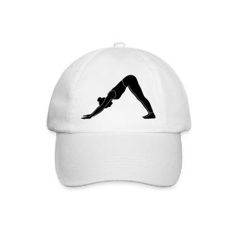 Silhouette de yoga canin face vers le bas - Casquette classique - blanc/blanc - Devant