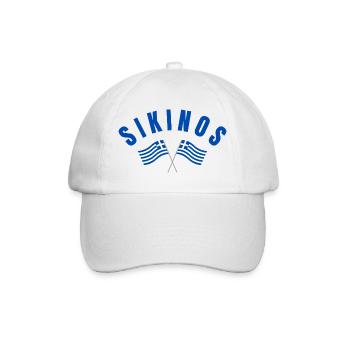 Sikinos Griechische Flaggen - Baseballkappe - Weiß/Weiß - Vorne