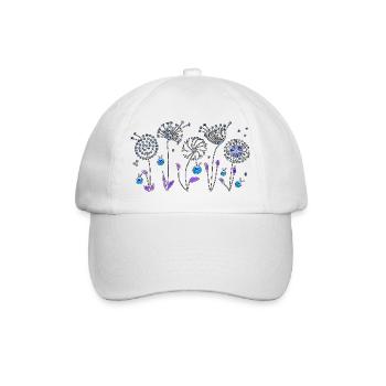 Blumen - Baseballkappe - Weiß/Weiß - Vorne