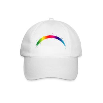 Regenbogen Bogen Farbverlauf Splash Kunst - Baseballkappe - Weiß/Weiß - Vorne