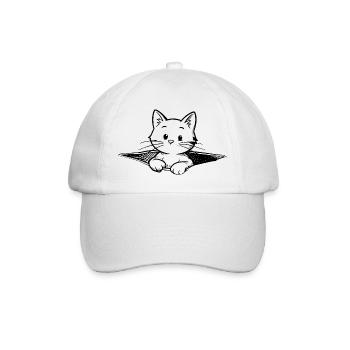 Kitten in a pouch illustration - Baseball Cap - white/white - Front
