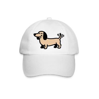 Comic du Chien Teckel Joyeux - Casquette classique - blanc/blanc - Devant