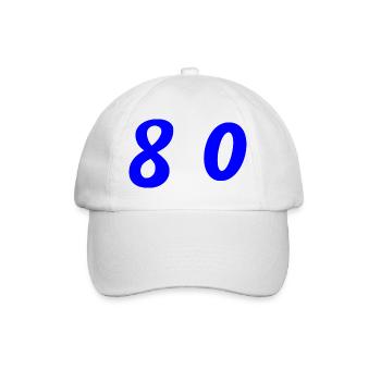 80. 80 JAHRE. 80. JUBILÄUM. 80-JAHRES-JUBILÄUM. - Baseballkappe - Weiß/Weiß - Vorne