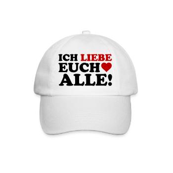 Liebe Herz Motiv - Baseballkappe - Weiß/Weiß - Vorne