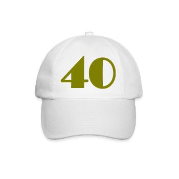 40. 40 ANS. 40e ANNIVERSAIRE. ANNIVERSAIRE 40 ANS. - Casquette classique - blanc/blanc - Devant