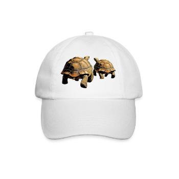 Duo Schildkröten im Abendlicht - Baseballkappe - Weiß/Weiß - Vorne