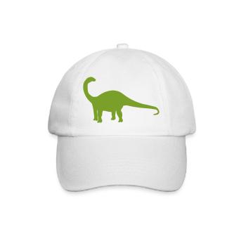 Dinosaur Silhouette Green - Baseball Cap - white/white - Front