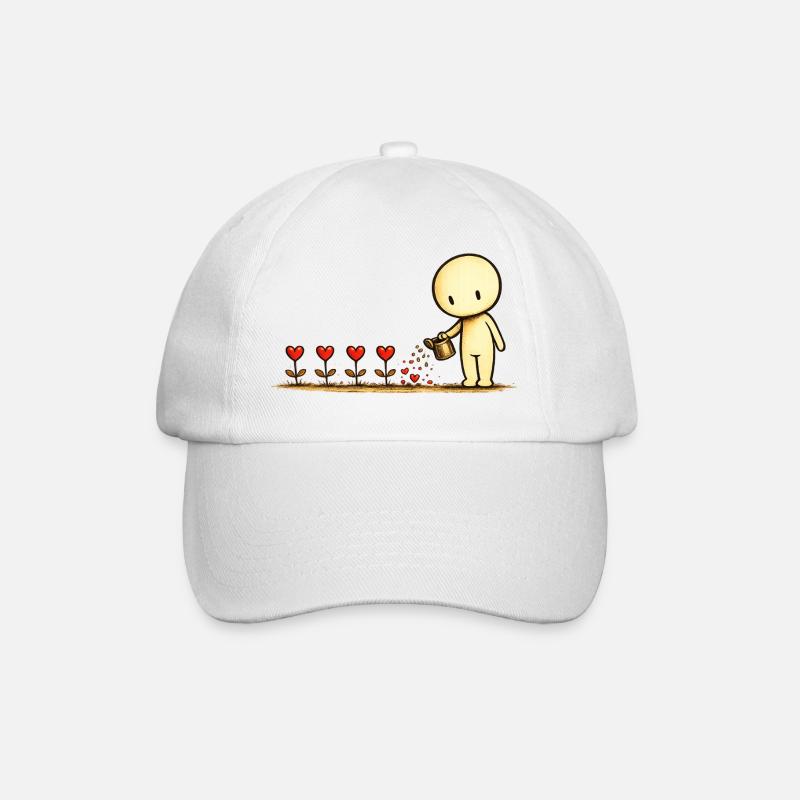 La Petite Pensée | Sois sage | Motif de fleur en forme de cœur - Casquette classique - blanc/blanc