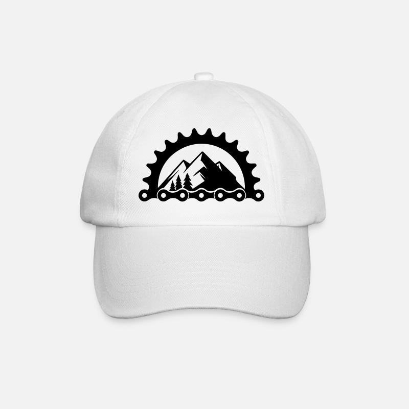 MTB Mountain Bike – Chainring Logo - Baseball Cap - white/white