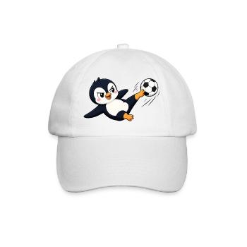 Dessins dessinés dessinés de dessins dessinés du joueur de football Pingouin mignon - Casquette classique - blanc/blanc - Devant