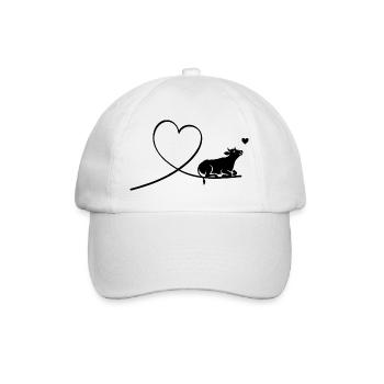 Animal Welfare Cow Silhouette with Heart Vegan - Baseball Cap - white/white - Front