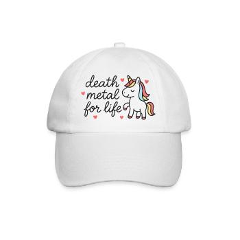 Death Metal for Life Einhorn - Baseballkappe - Weiß/Weiß - Vorne