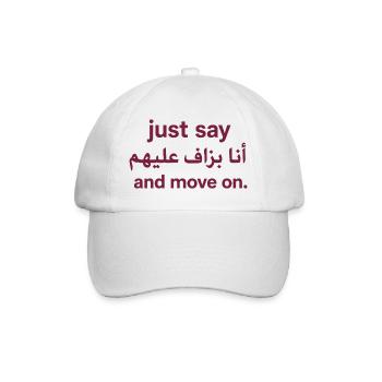 Just Say Ana Bzaf 3lihom Humour Citation - Casquette classique - blanc/blanc - Devant