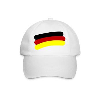 Deutschland Fahne Linie - Baseballkappe - Weiß/Weiß - Vorne