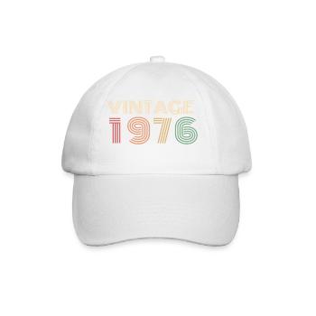Néon Rétro 60 Ans Soixantaine Anniversaire 1966 - Casquette classique - blanc/blanc - Devant