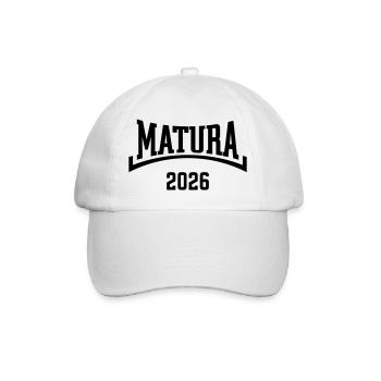 Matura 2026 (Maturant / Matur 26 / Konkav / Black) - Baseballkappe - Weiß/Weiß - Vorne