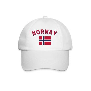 Texte courbé de Norvège avec drapeau - Casquette classique - blanc/blanc - Devant