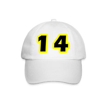 14 Number Symbol - Baseball Cap - white/white - Front