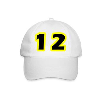 12 Symbole numérique - Casquette classique - blanc/blanc - Devant