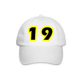 Symbole numérique 19 - Casquette classique - blanc/blanc - Devant