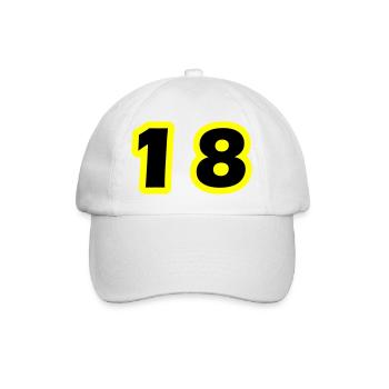 18 Number symbol - Baseball Cap - white/white - Front