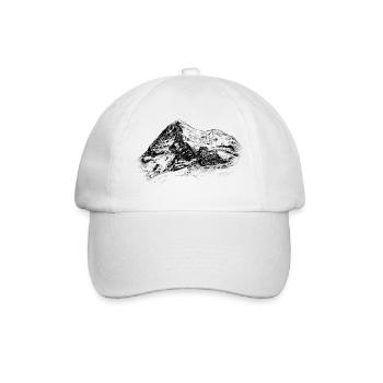 Silhouette du Visage Nord Eiger | Sommet des Alpes suisses - Casquette classique - blanc/blanc - Devant