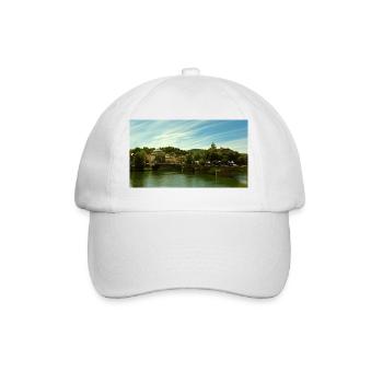 Panorama of the city by the river and bridge - Baseball Cap - white/white - Front