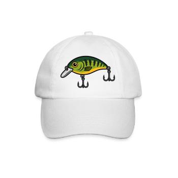 Poisson-leurre Crankbait Néon Vert - Casquette classique - blanc/blanc - Devant