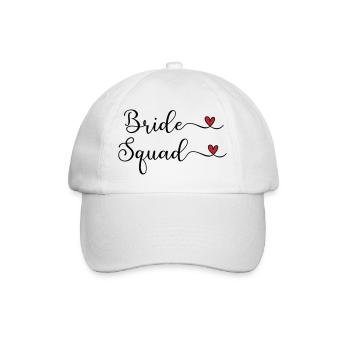 Bride Squad : typographie manuscrite mignonne avec un HEA - Casquette classique - blanc/blanc - Devant