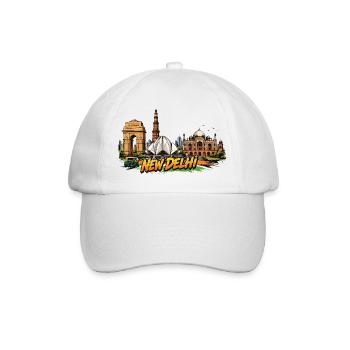 New Delhi Comic Skyline - Baseball Cap - white/white - Front