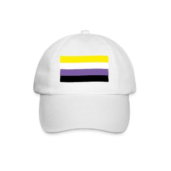 Non-binäre Flagge: Stolz und Identität - Baseballkappe - Weiß/Weiß - Vorne