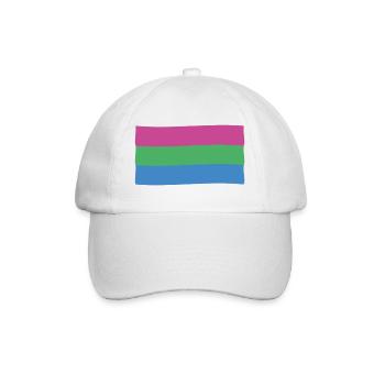 Polysexuelle Flagge: Stolz und Vielfalt - Baseballkappe - Weiß/Weiß - Vorne