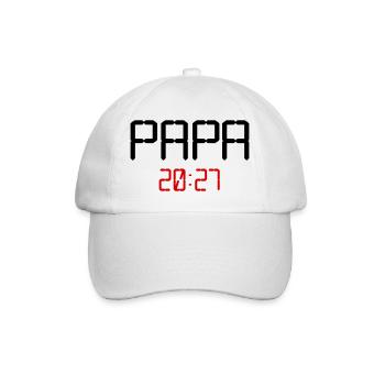 Baby Papa 2027 - Baseballkappe - Weiß/Weiß - Vorne