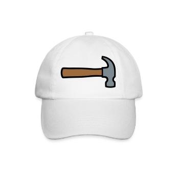 Zimmermannshammer Werkzeug Icon - Baseballkappe - Weiß/Weiß - Vorne