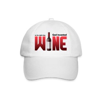 Bouteille de vin en grande typographie - Casquette classique - blanc/blanc - Devant