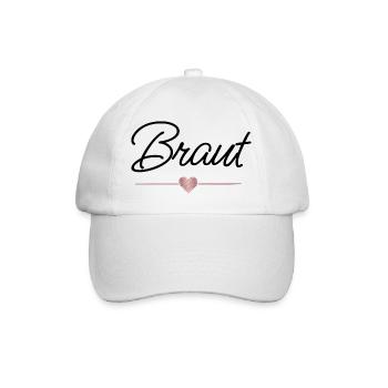 Braut Herz Hochzeit JGA Geschenk - Baseballkappe - Weiß/Weiß - Vorne