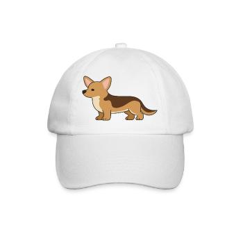Cozy Corgi Silhouette Print - Baseball Cap - white/white - Front